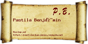 Pastila Benjámin névjegykártya